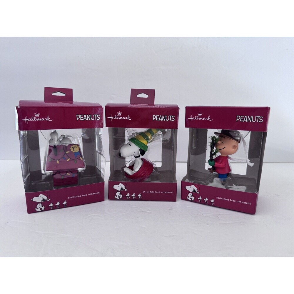 Hallmark Peanuts Christmas Ornaments Set of 3 Charlie Brown & Snoopy *READ*